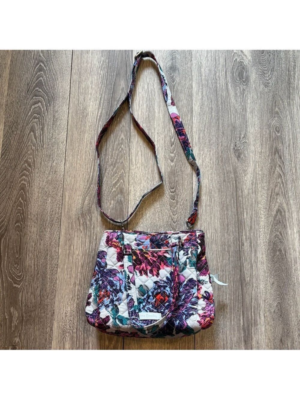 Vera Bradley Purple and Blue Crossbody Bag with Floral Design